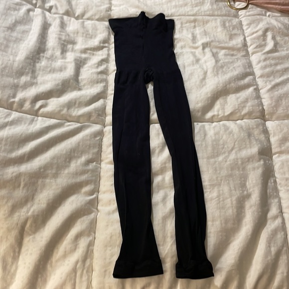 New Opaque, black footless tights paid 35 tag cut out - Picture 1 of 4